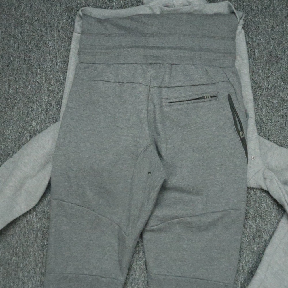 Tuxy Suit Mens Medium Gray One Piece‎ Zip Up Hoodie Sweat Jumpsuit - Picture 6 of 11